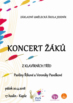 Koncert žáků z klavírních tříd Pavlíny Říhové a Veroniky Pavelkové