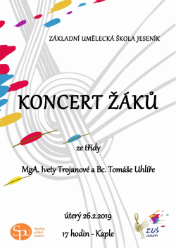 Koncert žáků ze třídy Ivety Trojanové a Tomáše Uhlíře